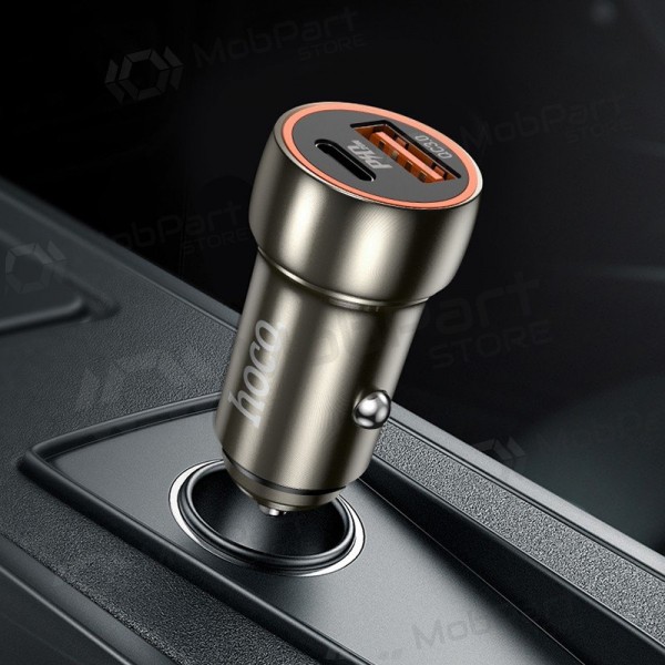 Caricatore automobilinis Hoco Z46A USB-A/Type-C PD20W+QC3.0 grigio