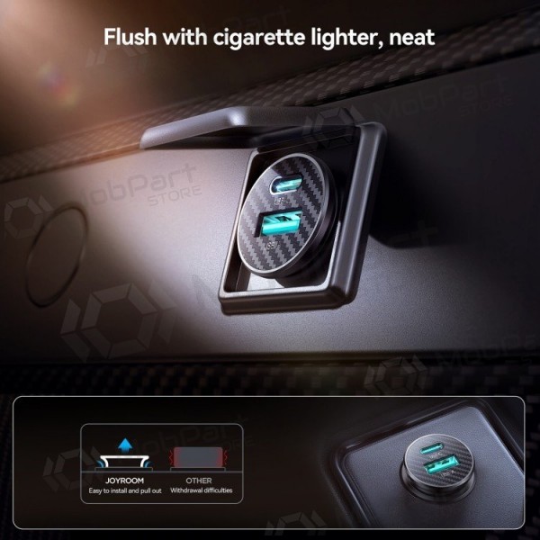 Caricatore per auto Joyroom JR-CCN16 USB-A/USB-C 15W nero