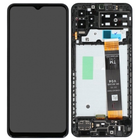Ekranas Samsung A135 A13 4G 2022 su lietimui jautriu stikliuku e rėmeliu Black originale