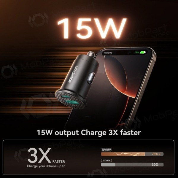 Caricatore per auto Joyroom JR-CCN16 USB-A/USB-C 15W nero
