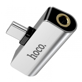 Adattatore Hoco LS26 iš Type-C į Type-C + 3,5mm (d'argento)