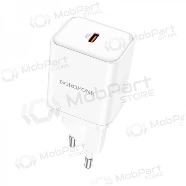 Caricatore buitinis Borofone BN6 Type-C PD+QC3.0 20W, bianca