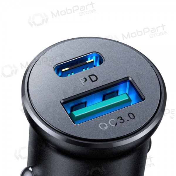 Caricatore automobilinis Joyroom CCN05 USB-C/USB-A 30W nero