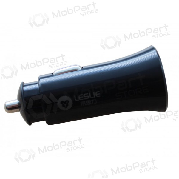 Caricatore automobilinis Leslie C18 2 USB 2.4A (1A+2A) (nero)