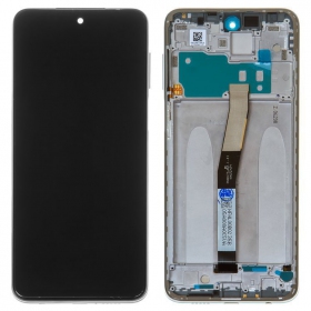 Xiaomi Redmi Note 9S schermo / display (bianca) (con una cornice) (originale)