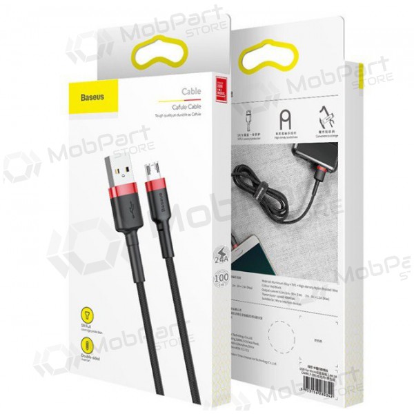 USB cavo Baseus Cafule Type-C 2.0m 2.0A (grigio-nero) CATKLF-CG1