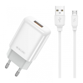 Caricatore buitinis Jellico EU01 2.4A USB + MicroUSB bianca