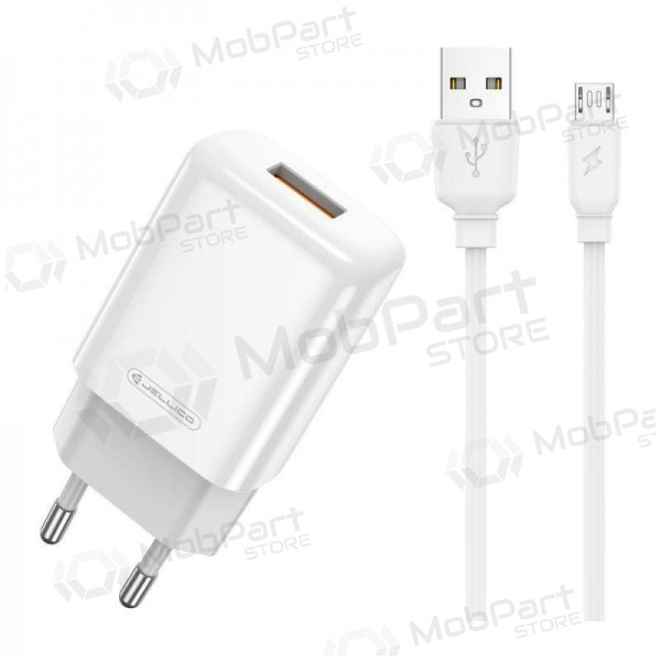 Caricatore buitinis Jellico EU01 2.4A USB + MicroUSB bianca