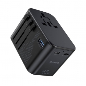 universale kelioninis caricatore Choetech PD5009 65W 2xUSB-C/USB-A nero