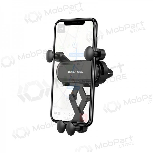 Automobilinis universale telefono laikiklis Borofone BH19 tvirtinamas ant ventiliacijos grotelių, nero