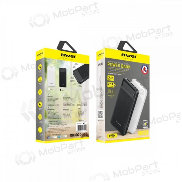 Batteria esterna Power Bank Awei P5K 5V/2.1A 10000mAh nero