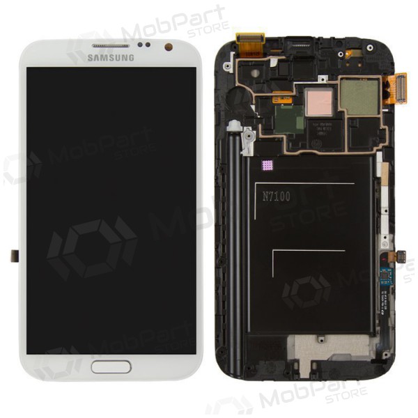Samsung N7100 Galaxy Note 2 schermo / display (bianca) (con una cornice) (service pack) (originale) Samsung N7100 Galaxy Note 2 schermo / display (bianca) (con una cornice) (service pack) (originale)
