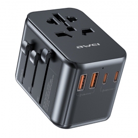universale kelioninis caricatore Awei C-39 GaN 35W 2xUSB-A/3xUSB-C nero
