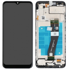 Samsung Galaxy A03 schermo / display (nero) (con una cornice) (originale)