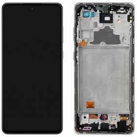 Samsung Galaxy A72 schermo / display (nero) (con una cornice) (originale)