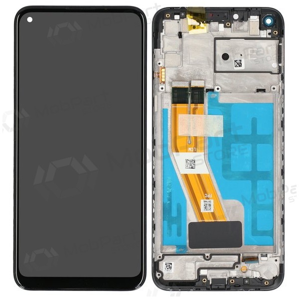 Ekranas Samsung M115 M11 2020 su lietimui jautriu stikliuku e rėmeliu Black originale