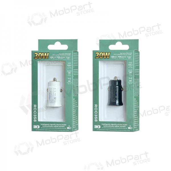 Caricatore per auto Remax RCC358 30W USB-C/USB-A nero