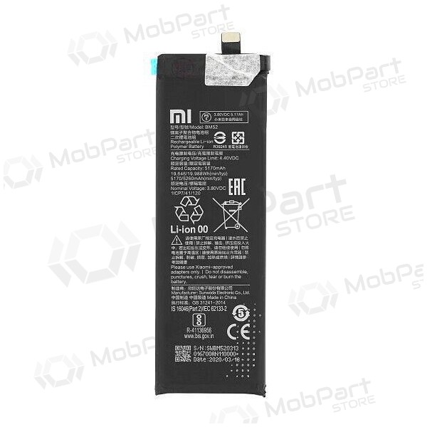 Xiaomi Mi Note 10 Lite / Mi Note 10 Pro / CC9 Pro batteria, akumuliatorius (BM52) (originale) Xiaomi Mi Note 10 Lite / Mi Note 10 Pro / CC9 Pro batteria, akumuliatorius (BM52) (originale)