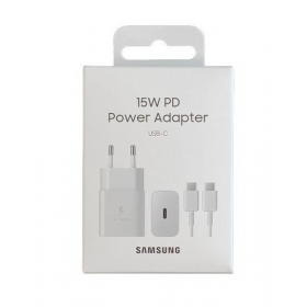Caricatore originale Samsung EP-T1510XWEGEU 15W + cavo Type-C 1m nel pacchetto bianca