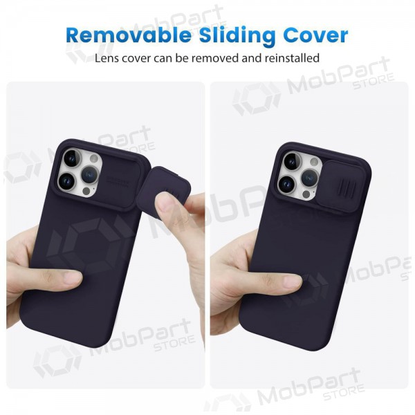 Apple iPhone 15 Pro custodia „Nillkin Silicone“ (tamsiai viola) Apple iPhone 15 Pro custodia „Nillkin Silicone“ (tamsiai viola)