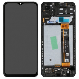 Ekranas Samsung M135 M13 4G 2022 su lietimui jautriu stikliuku e rėmeliu Black originale