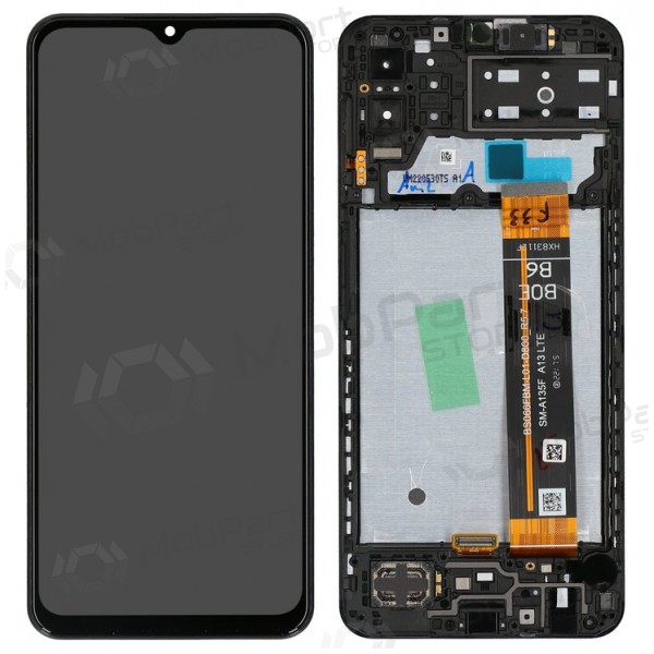 Ekranas Samsung M135 M13 4G 2022 su lietimui jautriu stikliuku e rėmeliu Black originale