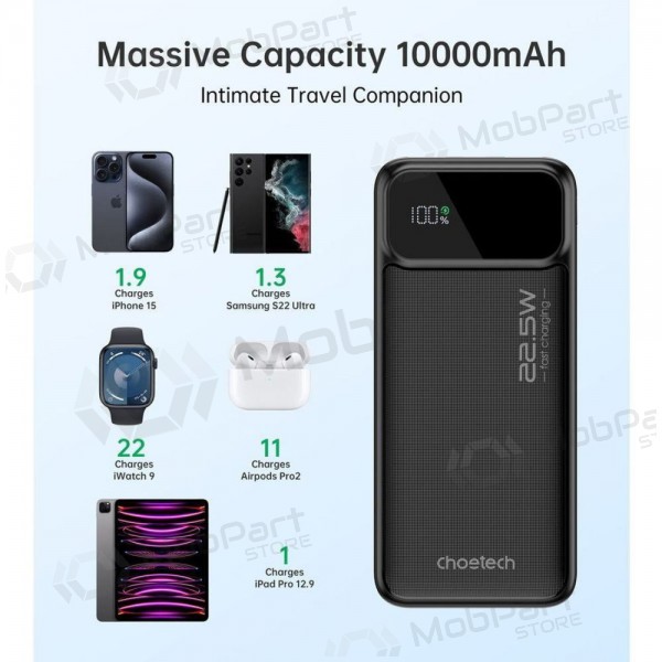 Batteria esterna Power Bank Choetech B728 22.5W 10000mAh nero Batteria esterna Power Bank Choetech B728 22.5W 10000mAh nero