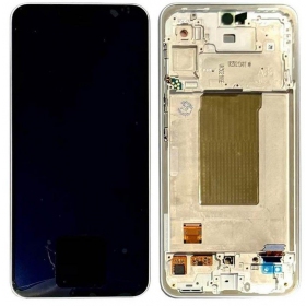 Samsung Galaxy A36 schermo / display (bianca) (con una cornice) (originale)