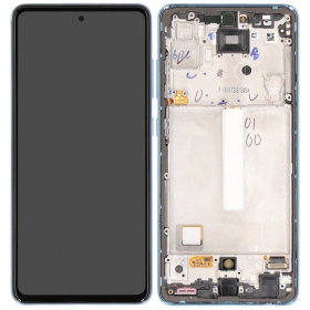Samsung Galaxy A52 schermo / display (blu) (con una cornice) (originale)
