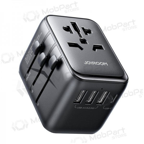 universale kelioninis caricatore Joyroom JR-TCW01 3xUSB-A/USB-C nero