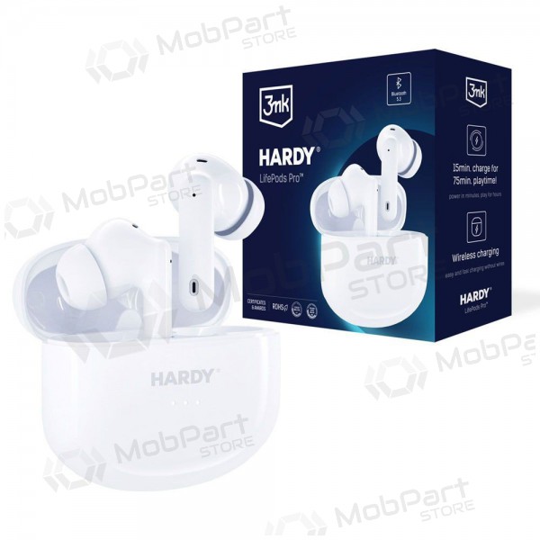 senza filis ausinės 3mk HARDY LifePods Pro baltos
