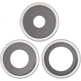 iPhone 14 Pro / 14 Pro Max vetro della fotocamera (3pz) (d'argento) (con una cornice)