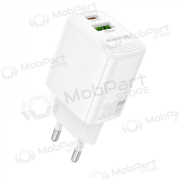 Caricatore Borofone BN27 20W USB-C/USB-A bianca