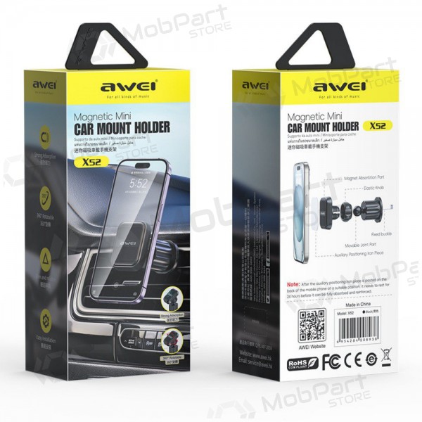 Porta cellulare da auto Awei X52 Magnetic (air vent) nero