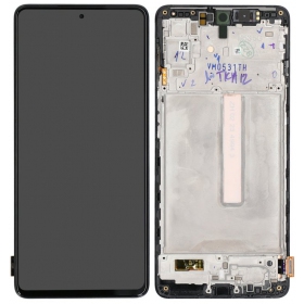 Ekranas Samsung M536 M53 5G su lietimui jautriu stikliuku e rėmeliu Black originale (service pack)