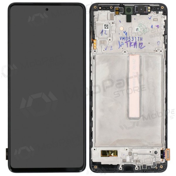 Ekranas Samsung M536 M53 5G su lietimui jautriu stikliuku e rėmeliu Black originale (service pack)