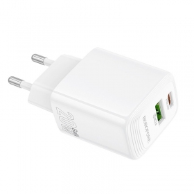 Caricatore Borofone BN27 20W USB-C/USB-A bianca