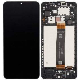 Ekranas Samsung A125 A12 2020 su lietimui jautriu stikliuku e rėmeliu Black originale