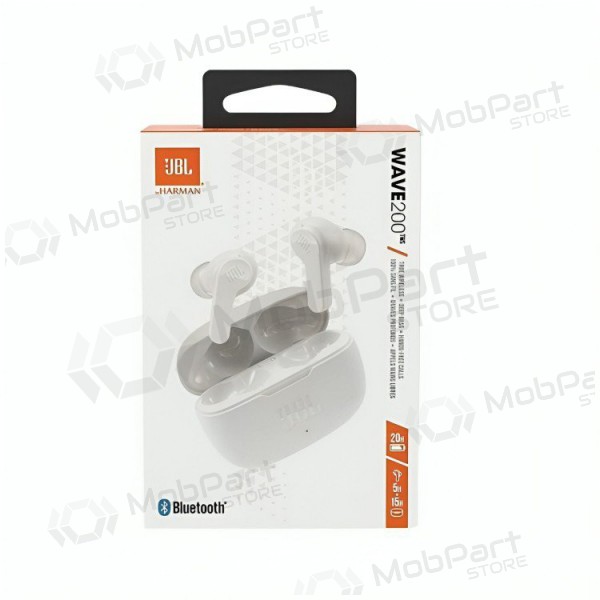 senza filis ausinės JBL Wave 200 TWS baltos