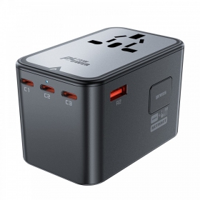 universale kelioninis caricatore Acefast Z1 75W GaN 2xUSB-A/3xUSB-C nero
