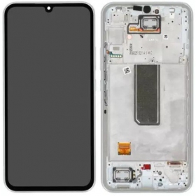 Samsung Galaxy A34 5G schermo / display (d'argento) (con una cornice) (originale)