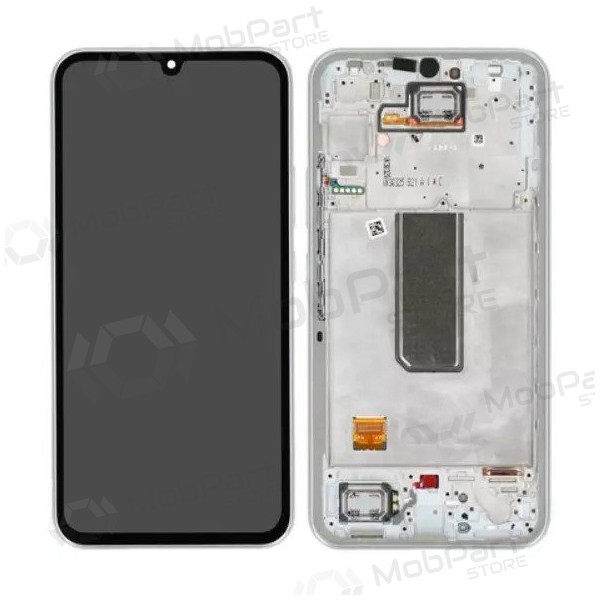 Samsung Galaxy A34 5G schermo / display (d'argento) (con una cornice) (originale) Samsung Galaxy A34 5G schermo / display (d'argento) (con una cornice) (originale)