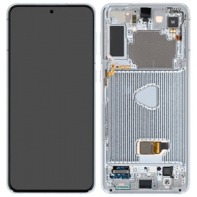 Samsung Galaxy S21+ schermo / display (d'argento) (con una cornice) (originale)