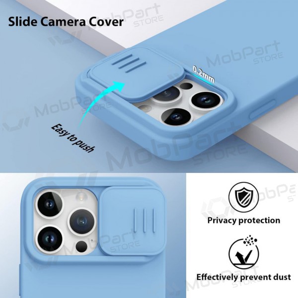 Apple iPhone 15 Pro custodia „Nillkin Silicone“ (azzurro)