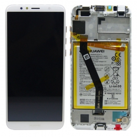 Huawei Y6 2018 / Y6 Prime 2018 schermo / display (bianca) (con una cornice e batteria) (service pack) (originale)
