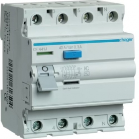 Relè differenziale Hager ECF441J (40A, 4P, 300mA)