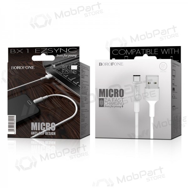 USB cavo Borofone BX1 microUSB 1.0m (bianca)