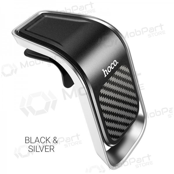 Automobilinis universale telefono laikiklis Hoco CA74 tvirtinamas į ventiliacijos groteles, magnetinis, nero-d'argento Automobilinis universale telefono laikiklis Hoco CA74 tvirtinamas į ventiliacijos groteles, magnetinis, nero-d'argento