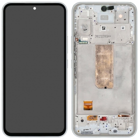 Samsung Galaxy A54 5G schermo / display (bianca) (con una cornice) (originale)