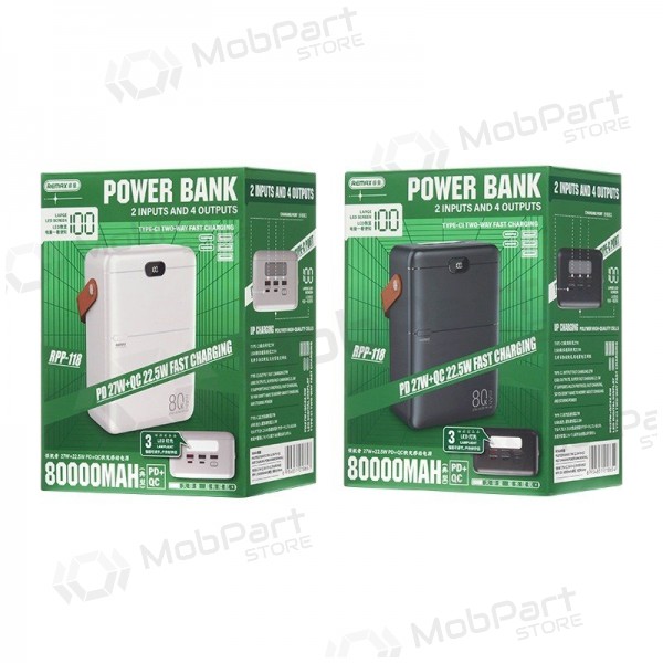 Batteria esterna Power Bank Remax RPP-118 22.5W 80000mAh nero